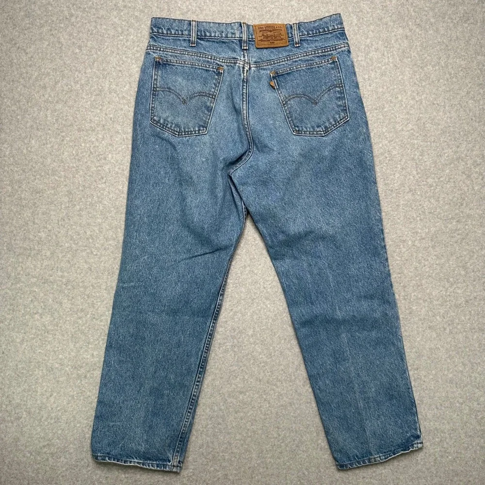Levis 540 Mens Jeans 36x30 Vintage Made USA Relaxed Fit Leather Tab 40540-0214